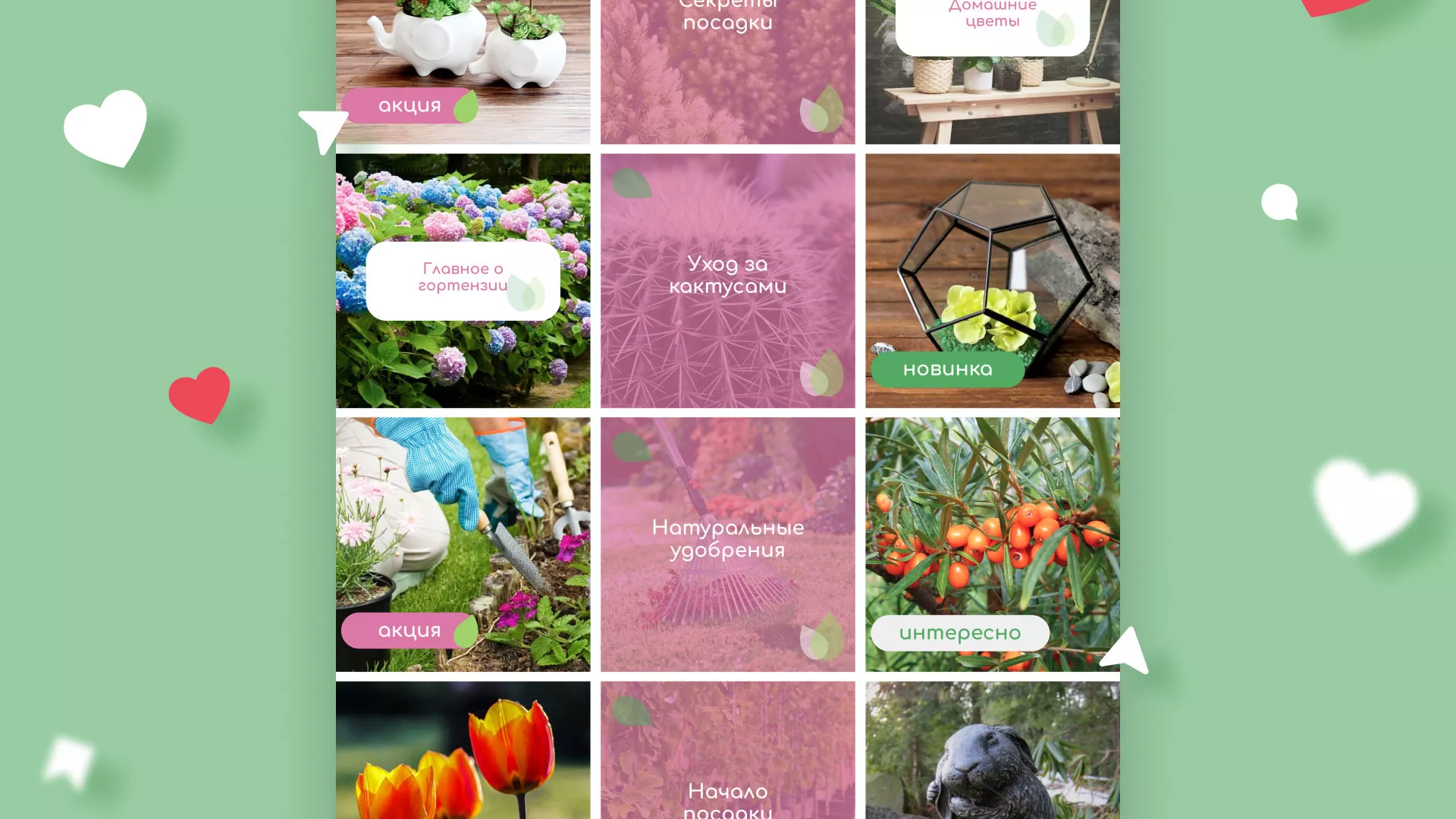 Разработка оформления профиля Instagram для магазина «Floraint» в Инте