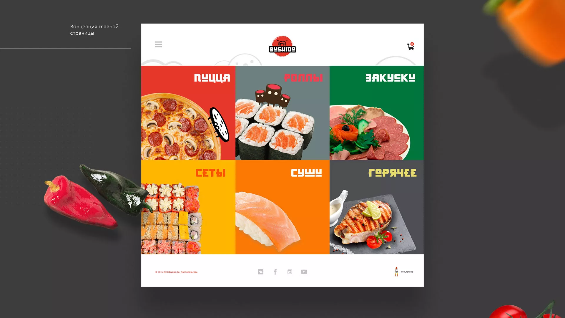 Разработка сайта для пиццерии «BUSHIDO» в Инте
