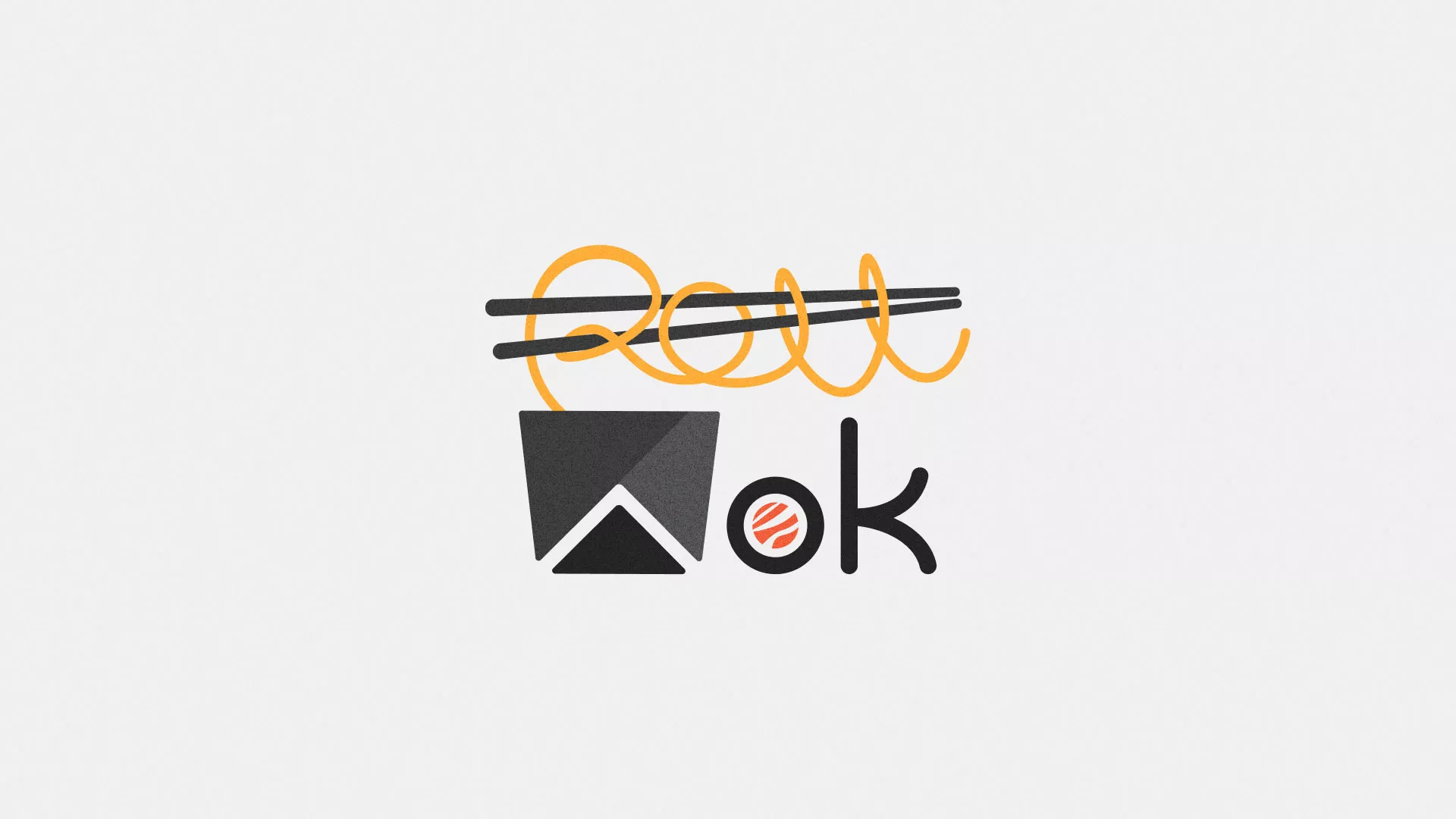 Разработка логотипа суши-бара «Roll Wok Club» в Инте