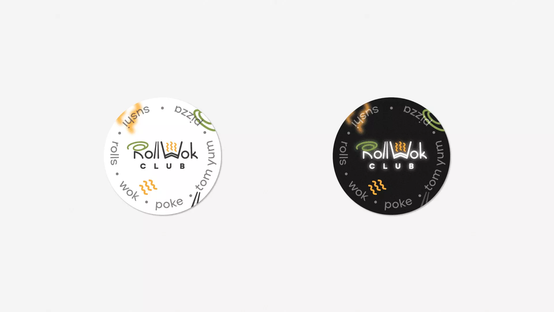 Разработка наклеек для суши-бара «Roll Wok Club» в Инте